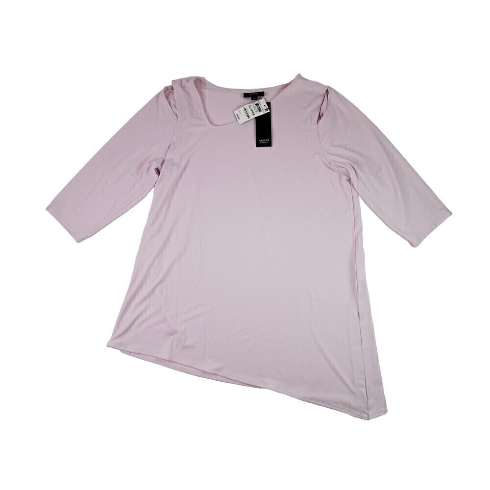 Alfani Elements Cold Shoulder Tunic 3/4 Sleeve Lavender Rain Size XL NWT
